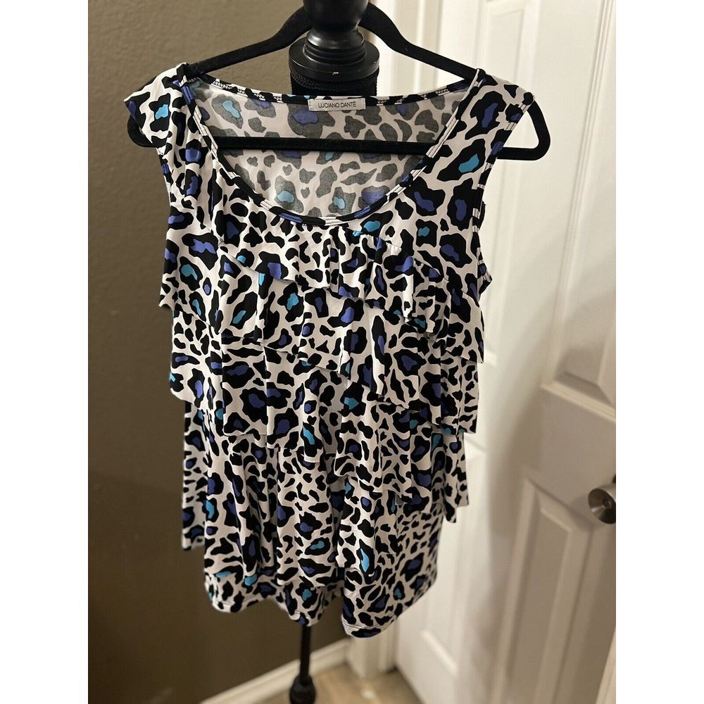 Luciano Dante Large Sleeveless Top Animal Print